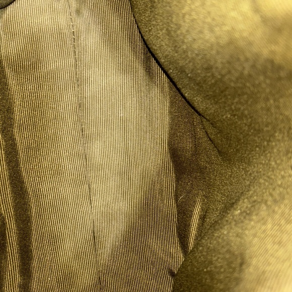 Salvatore Ferragamo Gancini Logo Leather Trim Khaki Tote Handbag,EUC, - Picture 11 of 12